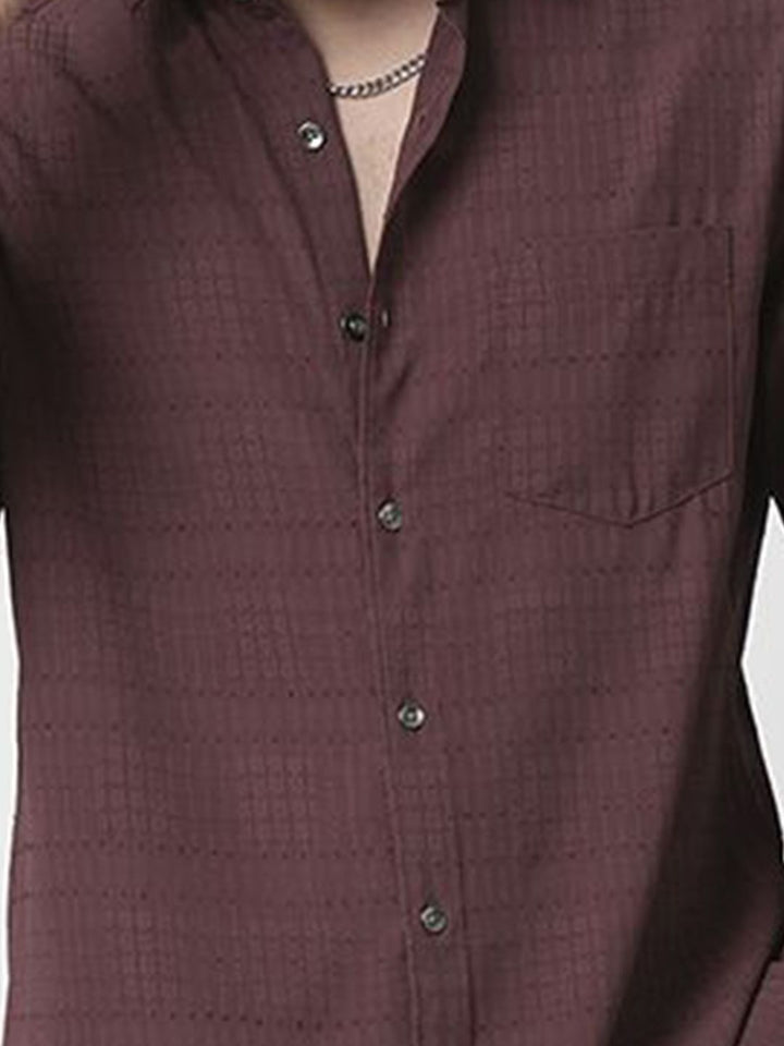 VASTRADO Men Classic Slim Fit Opaque Casual Shirt