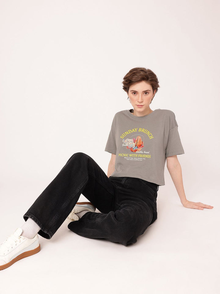DressBerry Urban Chic Printed Boxy Fit T-shirt