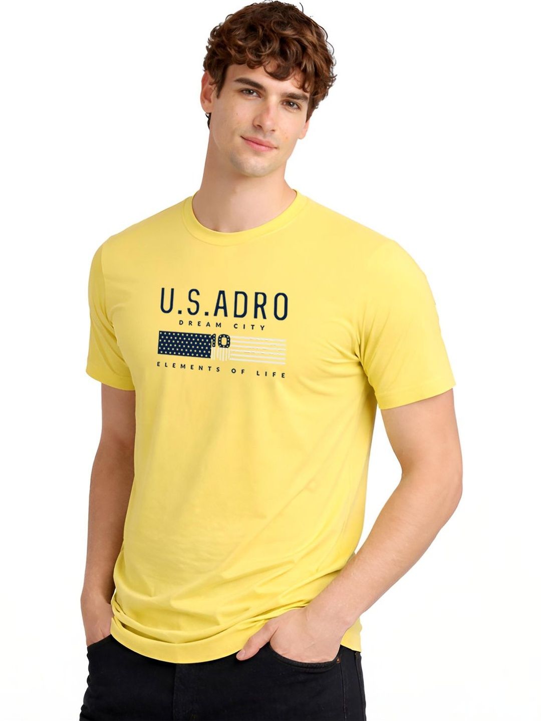 ADRO Men Brand Logo Printed T-shirt