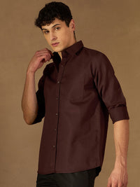 DENNISON Men Brown Formal Shirt