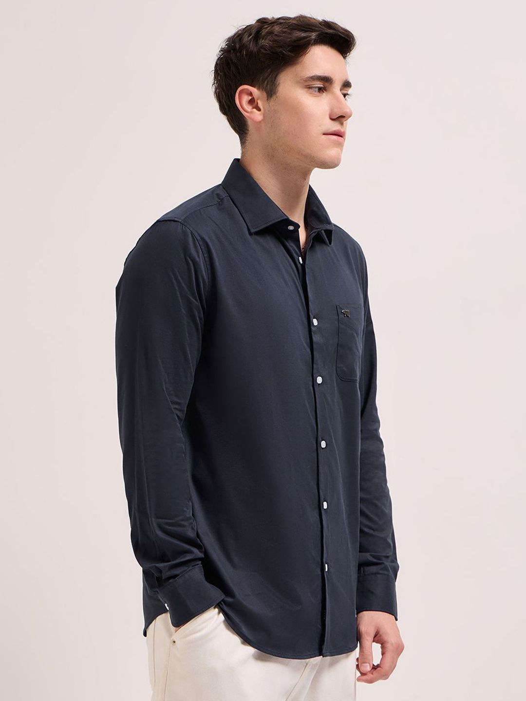 THE BEAR HOUSE Slim Fit Pure Cotton Casual Shirt