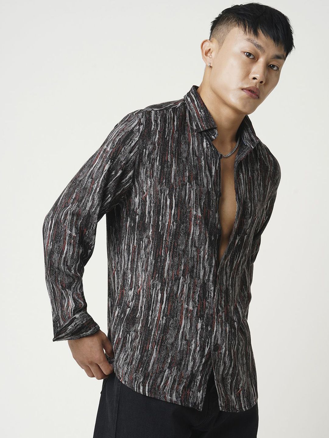 VASTRADO Men Classic Spread Collar Abstract Printed Slim Fit Casual Shirt