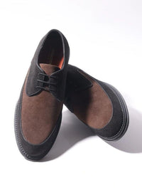 MONKSTORY Brown & Black Atelier 1860 Dual Tone Derby Lace-Ups