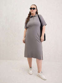 SASSAFRAS Curve T-shirt Midi Dress