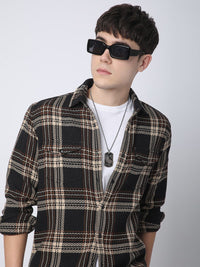 VASTRADO Men Classic Slim Fit Opaque Checked Casual Shirt