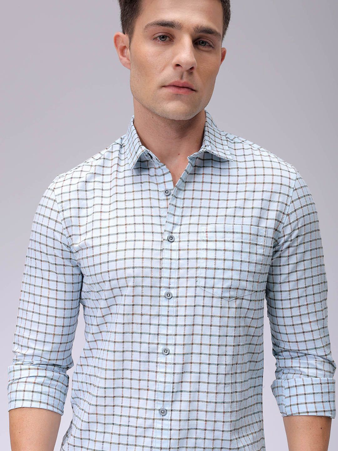 The Indian Garage Co Men Slim Fit Opaque Checked Casual Shirt