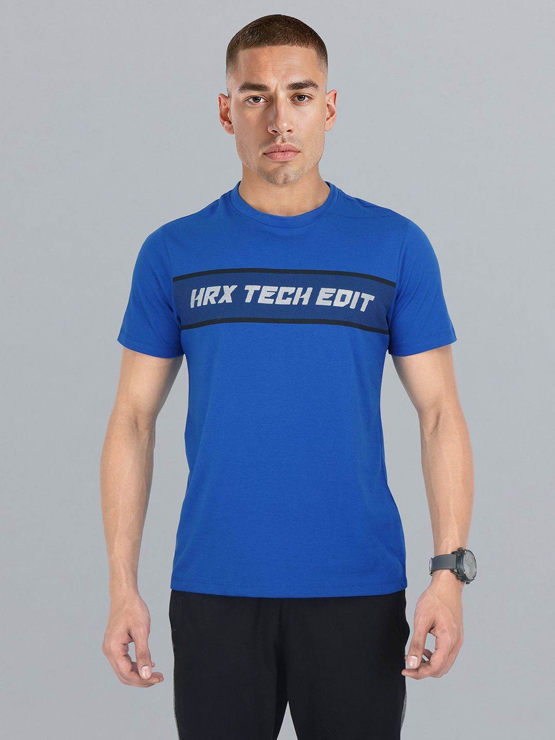 HRX by Hrithik Roshan Regular-Fit Brand Logo Print T-shirt