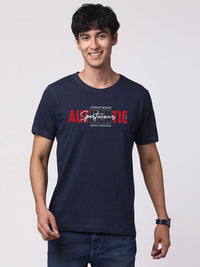 ADRO Men Typography Printed Round Neck Cotton T-shirt