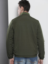 The Indian Garage Co Men Solid Zip-Front Bomber Jacket