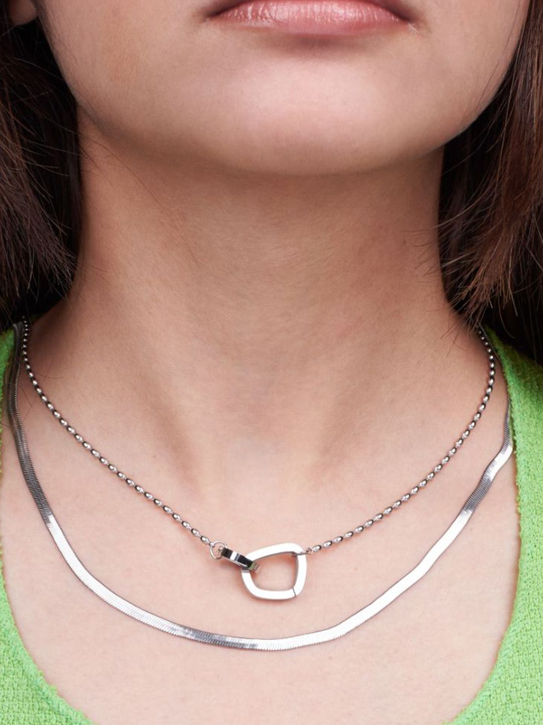 Kalung berlapis kecantikan keluli tahan karat asin