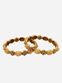 PANASH Set Of 2 24 CT Gold-Plated Handcrafted Antique Bangles