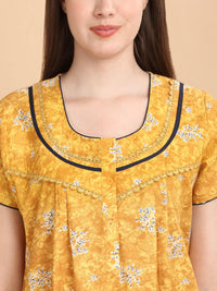 Sweet Dreams Women Printed Pure Cotton Maxi Nightdress