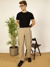 Thomas Scott Men Smart Loose Fit Easy Wash Cargos Trousers