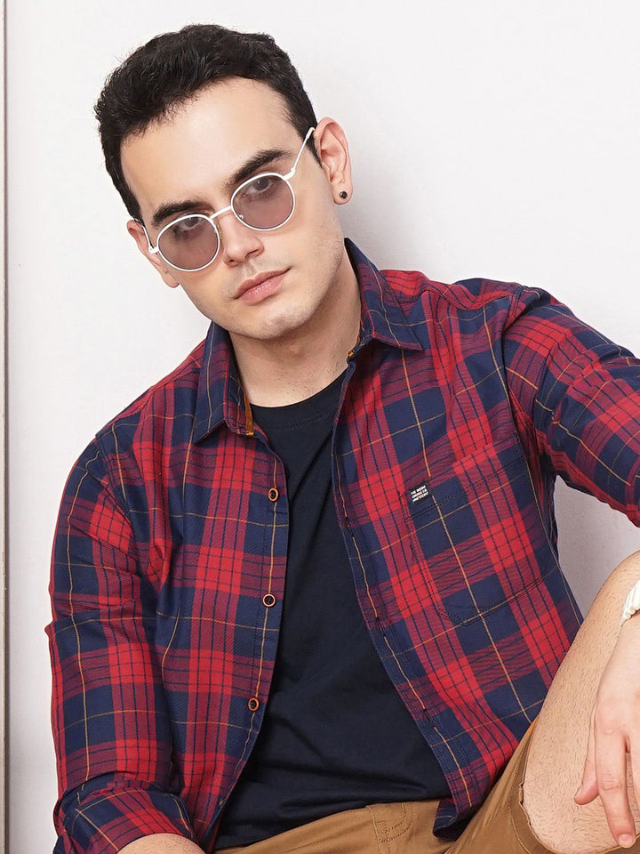 The Indian Garage Co Men Checked Casual Shirt