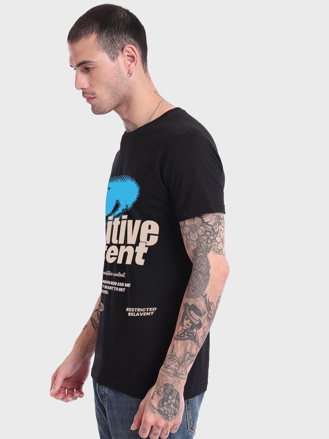 Bewakoof Pure Cotton Typography Printed Round Neck T-shirt