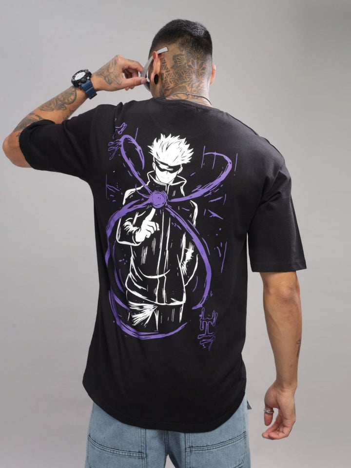 ADRO Lelaki Grafik Anime Bercetak T-Shirt Bersaiz Besar Kapas Leher Bulat