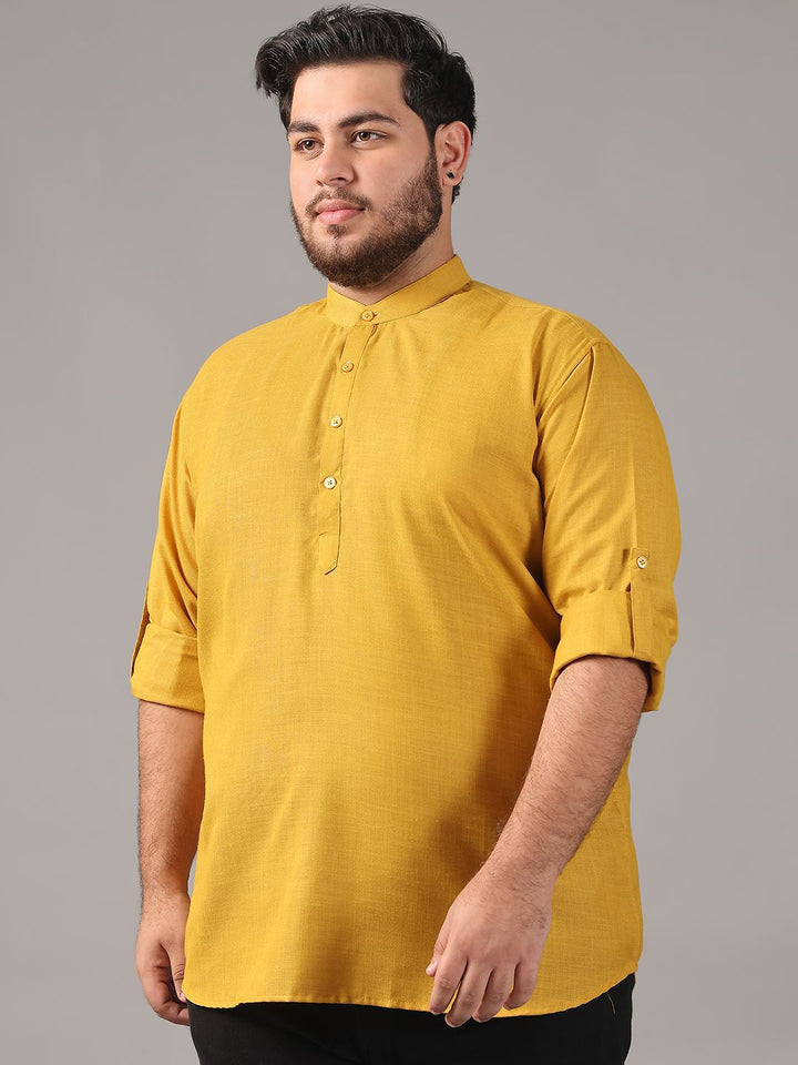 SOJANYA PLUS Size Band Collar Cotton Straight Kurta