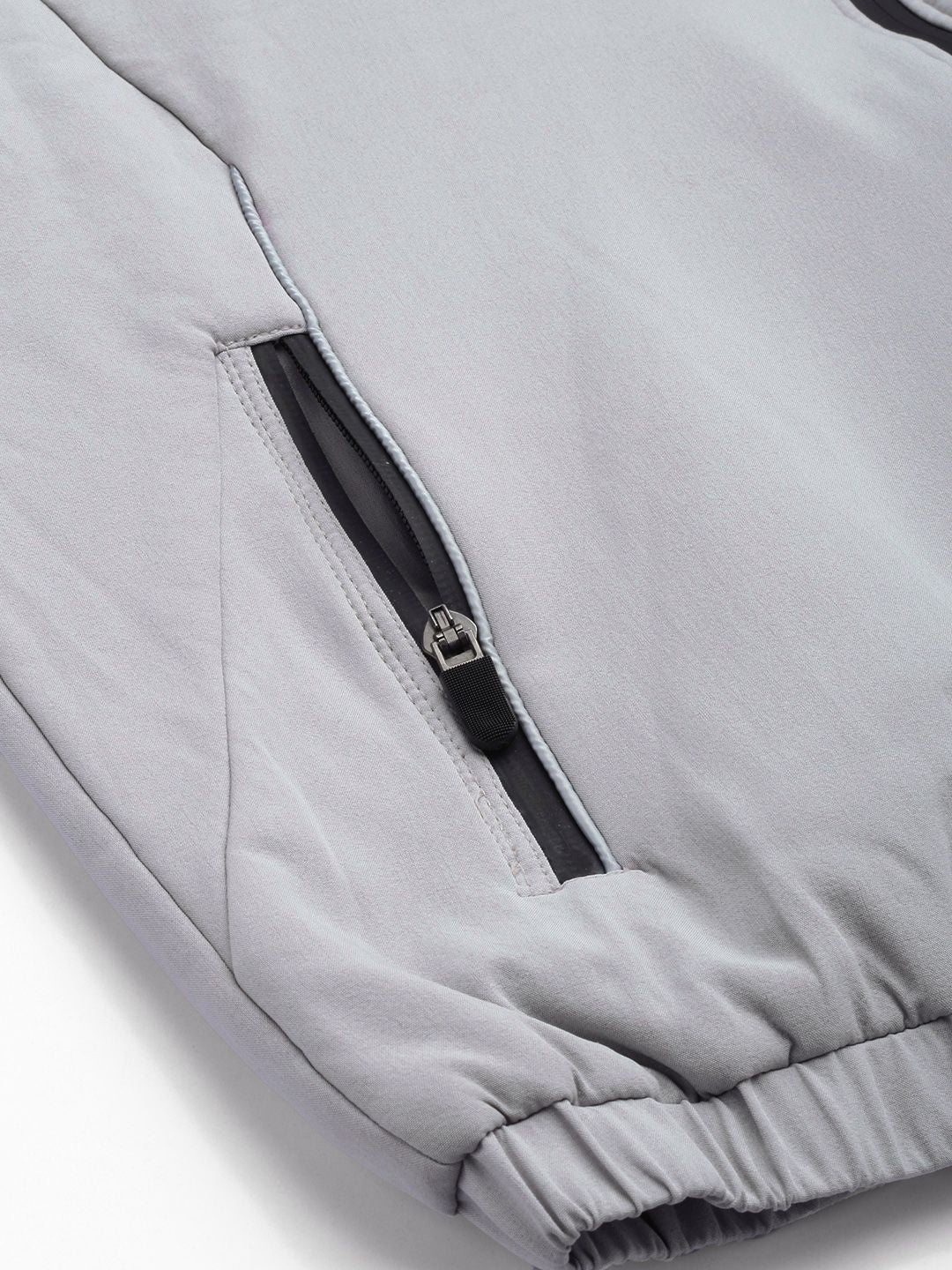 The Indian Garage Co Men Zip-Front Bomber Jacket with Zipper Pockets