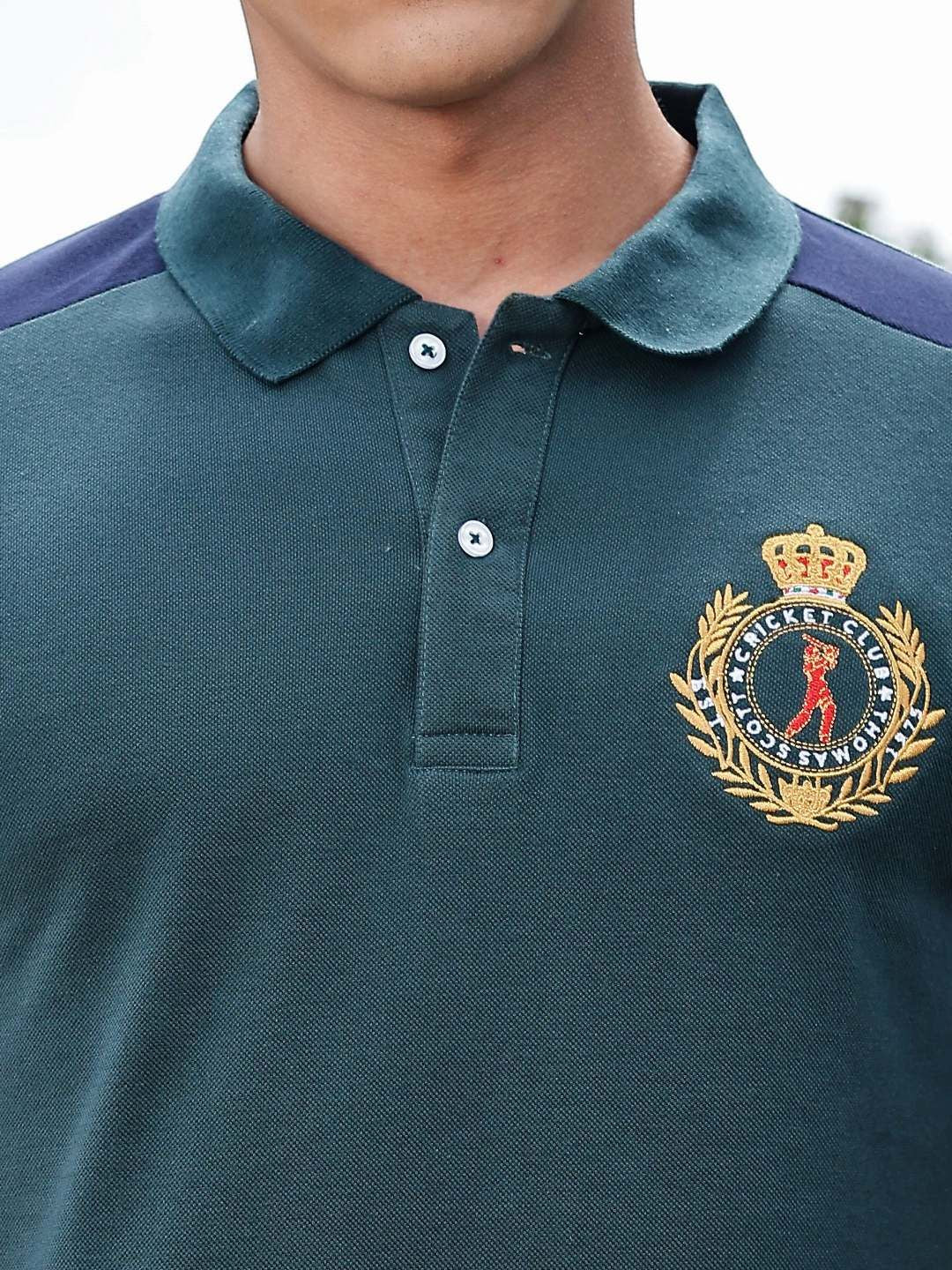 Thomas Scott Polo Collar Raw Edge Regular Fit T-shirt