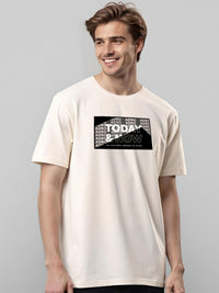 ADRO Typography Printed Round Neck Cotton T-shirt