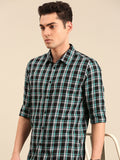 Being Human Pure Cotton Slim Fit Checked Casual Shirt