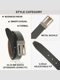 Teakwood Leathers Men Textured Leather Reversible Belt