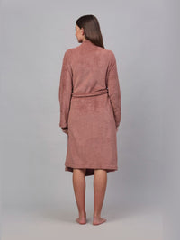 KLOTTHE Rust Shawl Collar Bath Robe With Belt