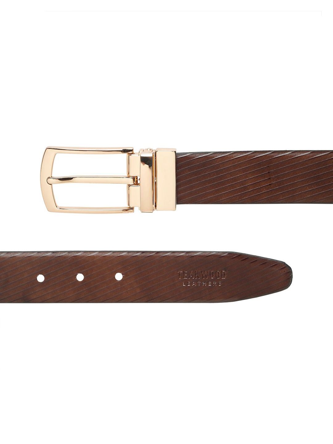Teakwood Leathers Men Textured Leather Reversible Formal Belt