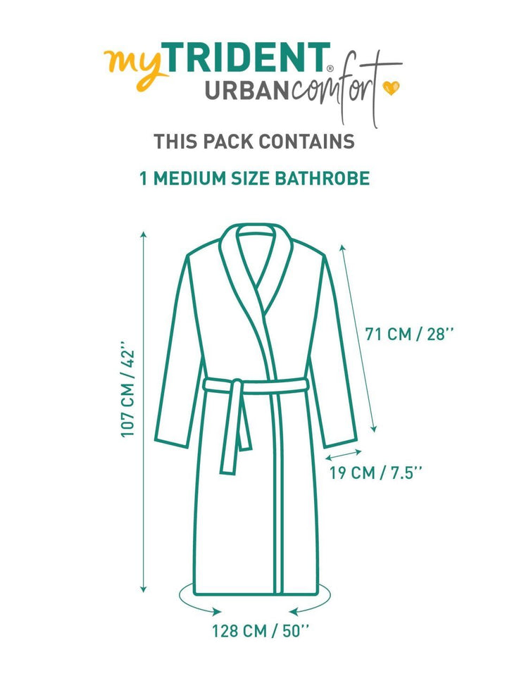 MYTRIDENT Urban Comfort Unisex Maroon 240 GSM Pure Cotton Bath Robe