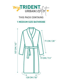 MYTRIDENT Urban Comfort Unisex Maroon 240 GSM Pure Cotton Bath Robe