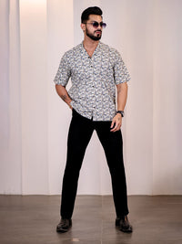 Eszett Floral Printed Cuban CollarS hirt