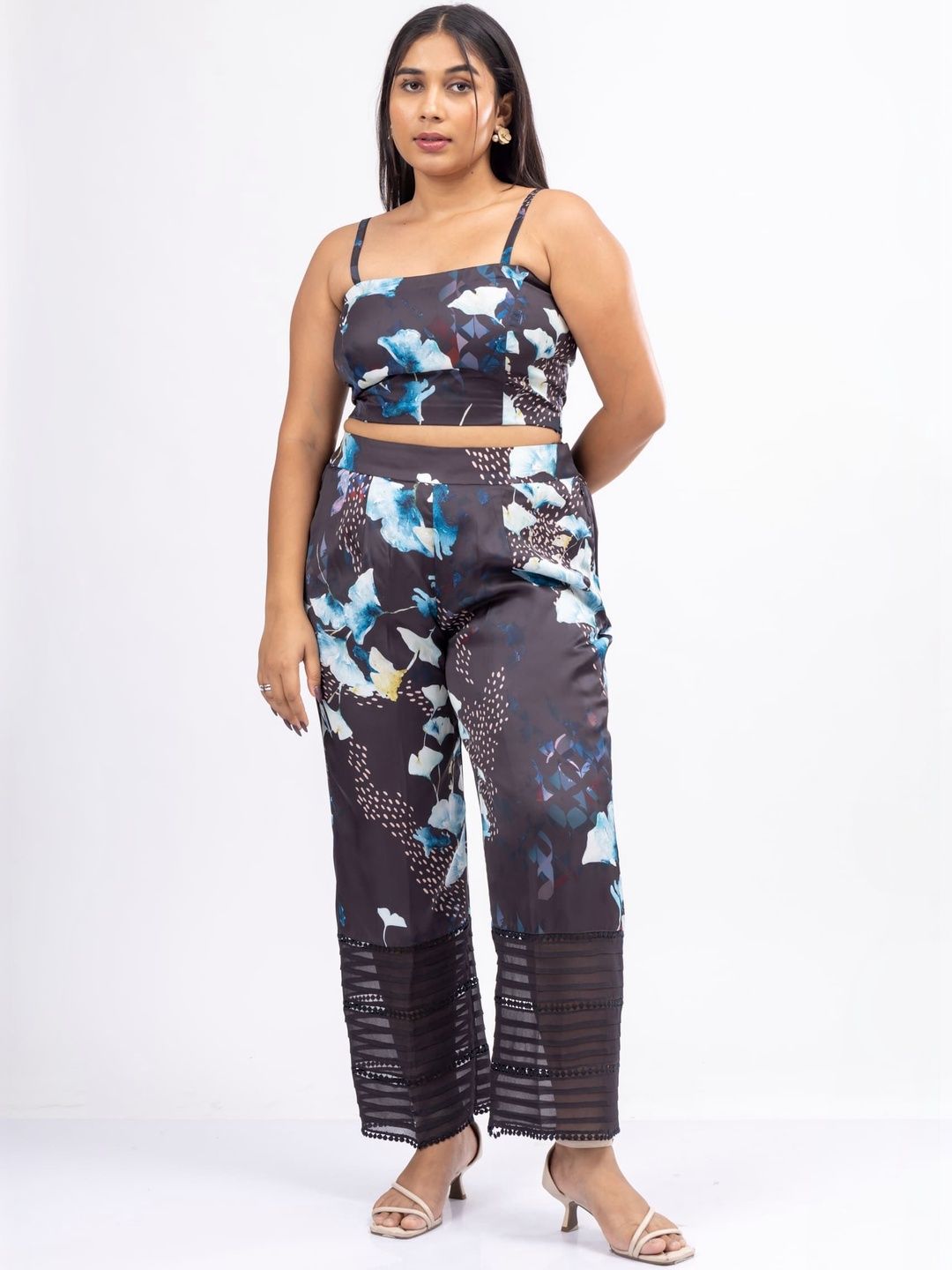 Mamicha Printed Shoulder Straps Top & Trousers Co-Ords