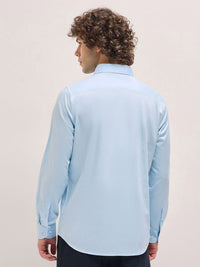 THE BEAR HOUSE Men Spread Collar Solid Cotton Tailored Fit Formal Shirt