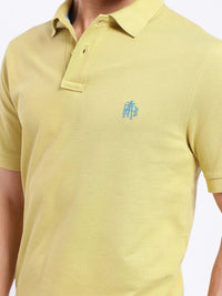 RARE RABBIT Men Solid Polo Collar Cotton T-shirt