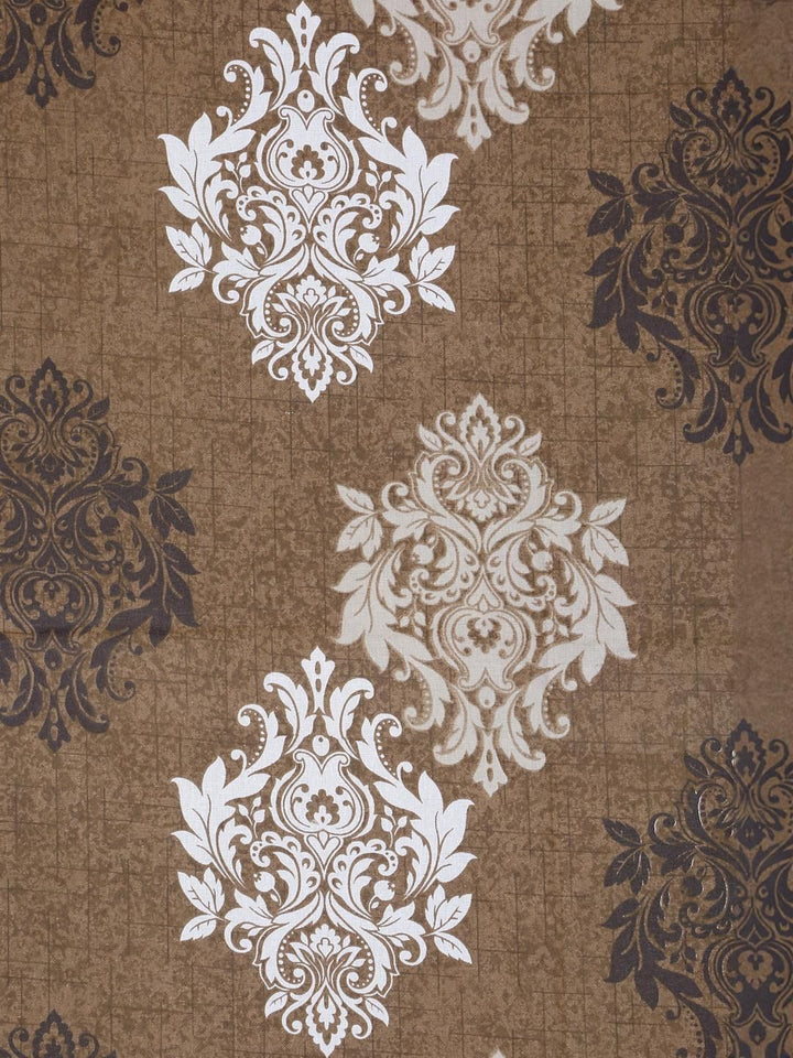 KLOTTHE Brown Floral Cotton Single Bedsheets