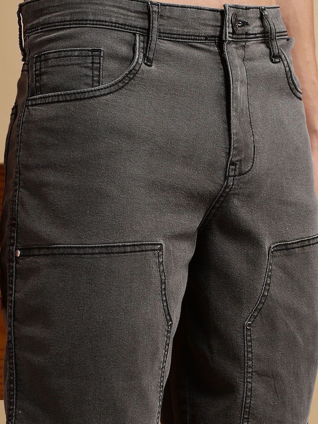 Seluar Pendek Denim Pertengahan Bangkit Eszett Lelaki Baggy
