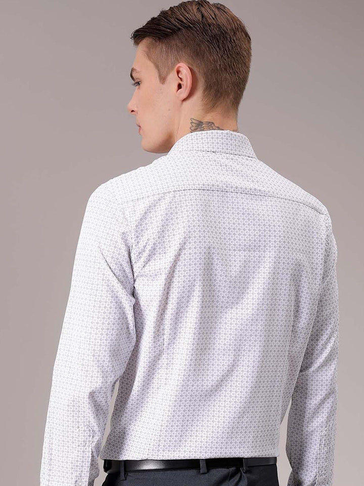 The Indian Garage Co. X Luxe Men Spread Collar Micro Ditsy Printed Slim Fit Formal Shirt