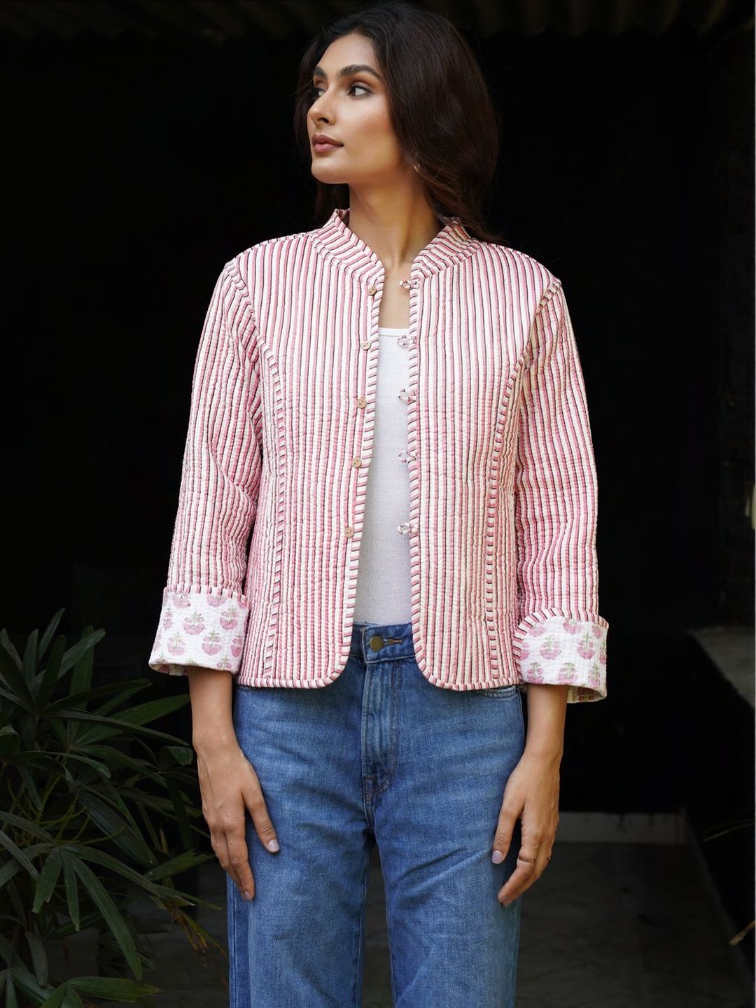 House of Chikankari Women Floral Quilted Jacket
