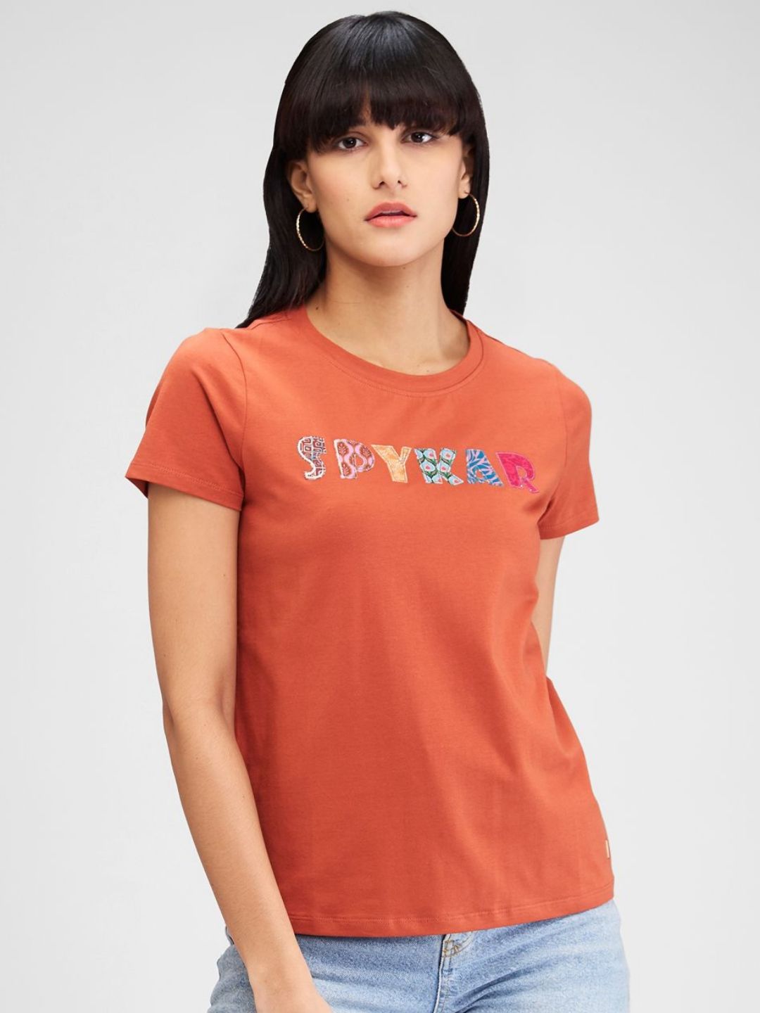 SPYKAR Women Typography T-shirt
