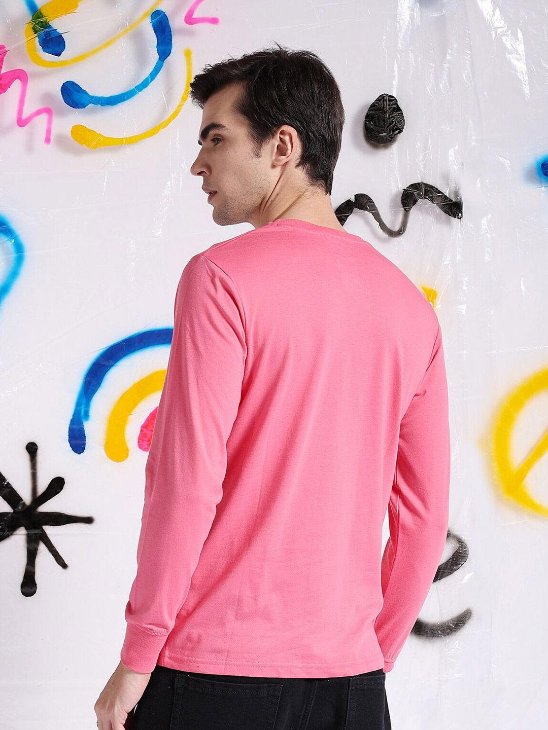 The Indian Garage Co Pink Round Neck Casual T-shirt