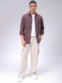The Indian Garage Co Men Slim Fit Opaque Checked Casual Shirt