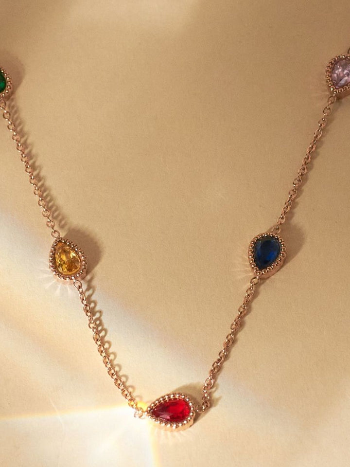 SALTY Stainless Steel Serenity Stone Studded Necklace