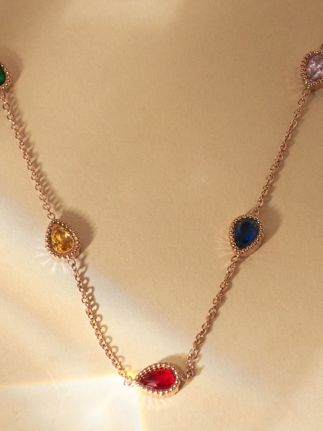 SALTY Stainless Steel Serenity Stone Studded Necklace
