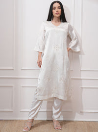 Vishudh Women Ethnic Motifs Embroidered Regular Kurta with Trousers