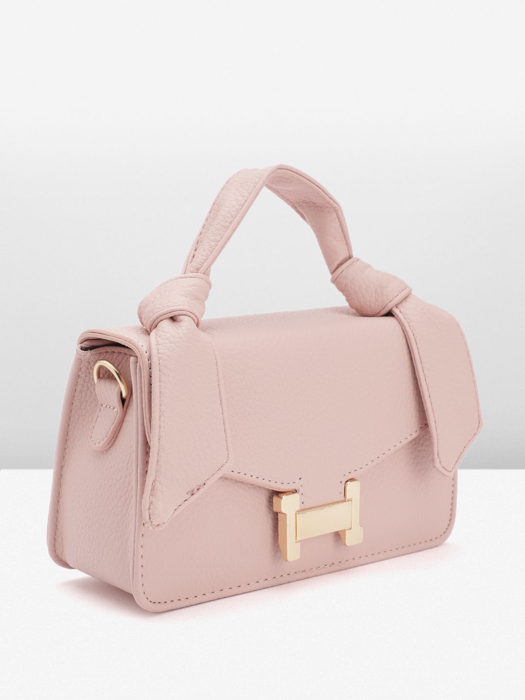 DressBerry Brand Logo Embossed Textured Satchel