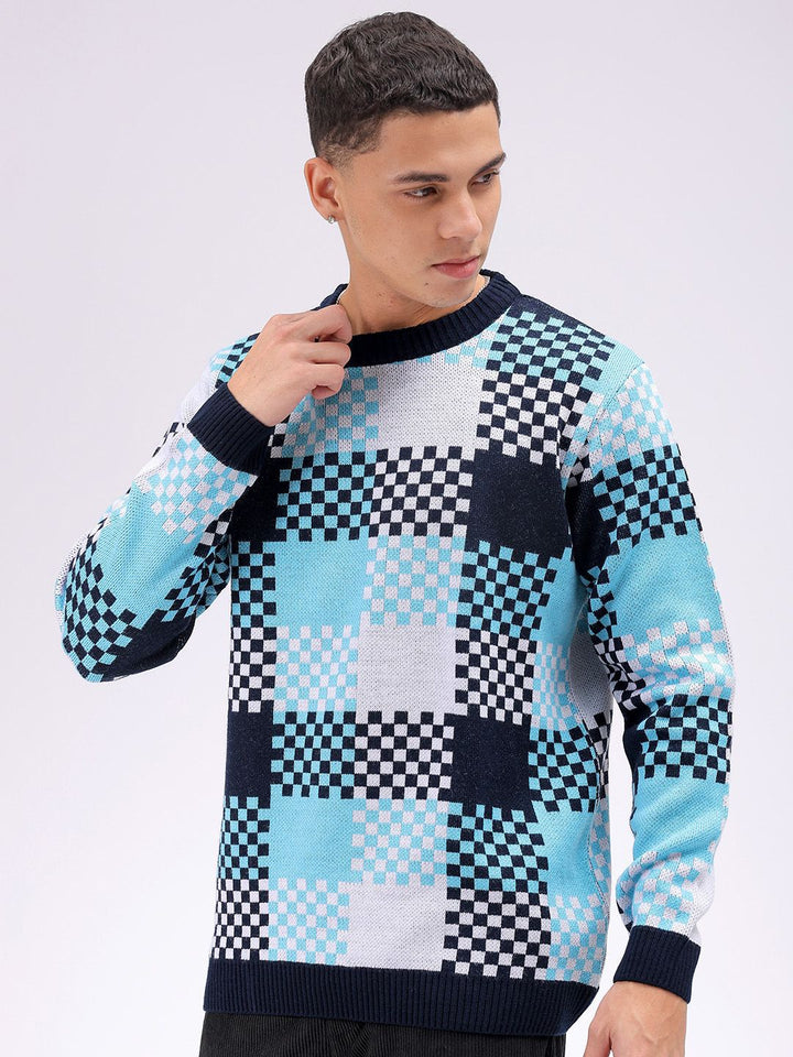 The Indian Garage Co Men Checked Pullover Sweaters