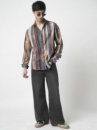 VASTRADO Men Classic Cutaway Collar Abstract Printed Slim Fit Casual Shirt