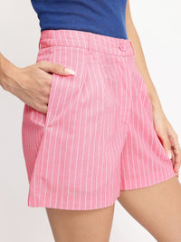 DressBerry Women Modern Minimalist Striped Shorts