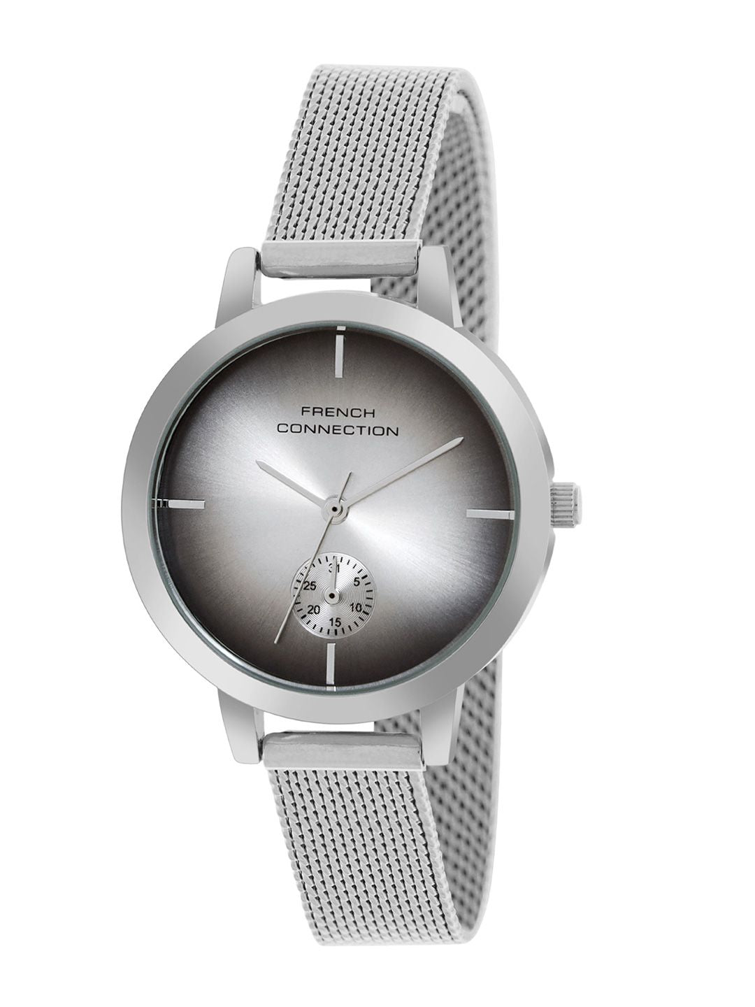 French Connection Women Embellished Dial & Stainless Steel Bracelet Style Straps Analogue Watch FCB8SM