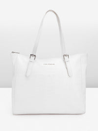 Lino Perros Croc Textured Structured Laptop Shoulder Bag